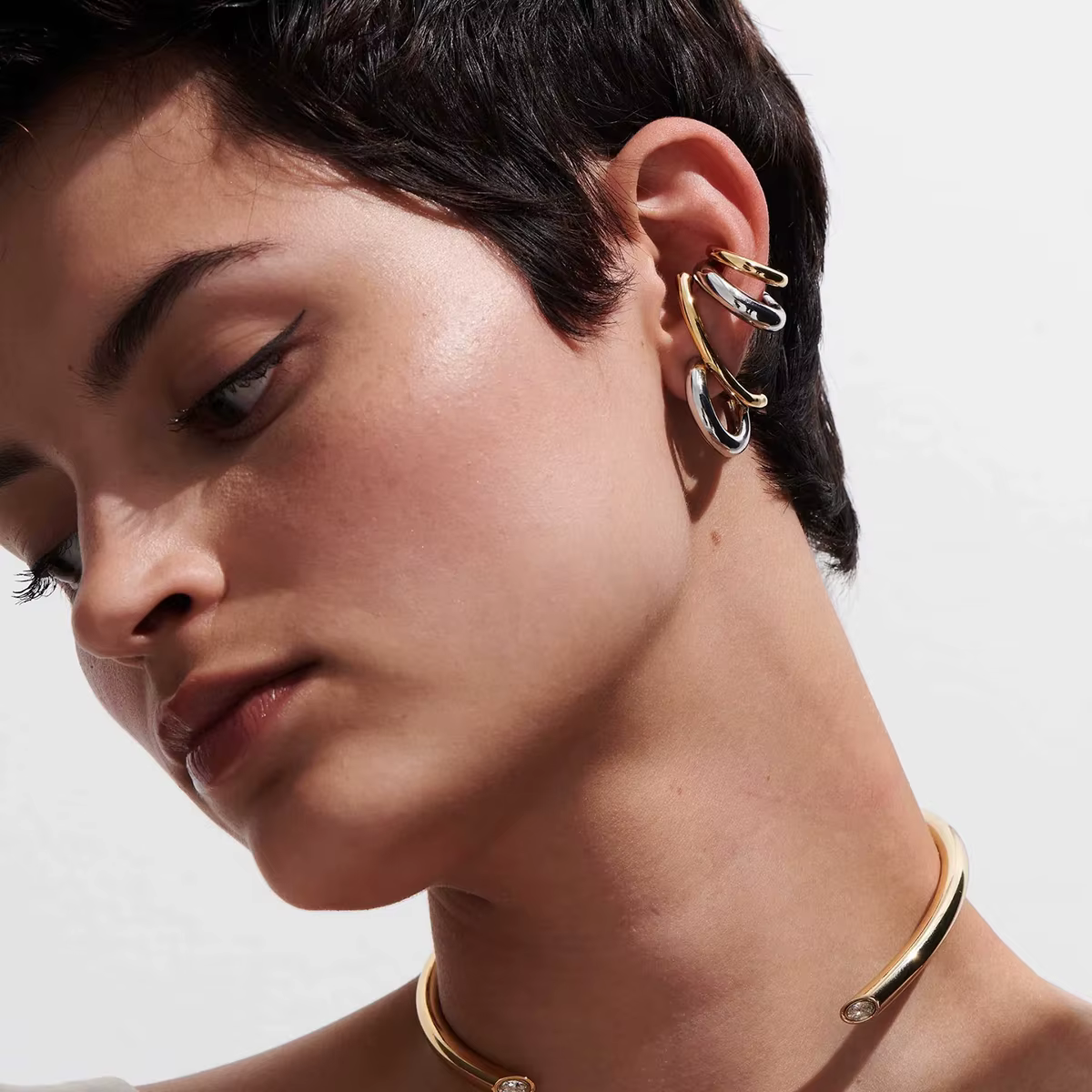 Duotone Cuff Earrings